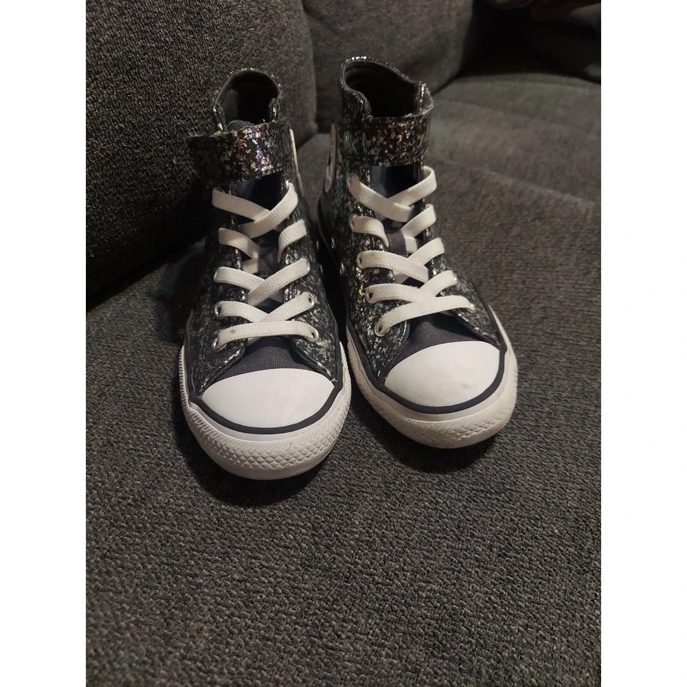 Converse Chuck Taylor All Star Glitter High‎ Top Sneakers Size 1 Kids Y2k Boho